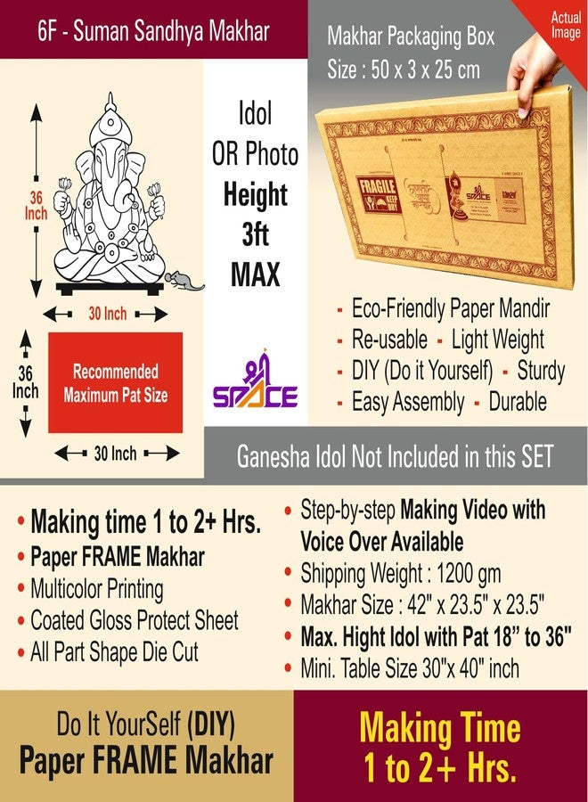 Shree SPACE ( 6F Big Craft Paper Decoration kit | Ganesh Jayanti | Ganesh Puja | Maghi Ganeshotsav | for All Occasion | DIY Paper 3D Decorations (Limited Stock) Making Time 2 to 3 Hrs. - Image 4